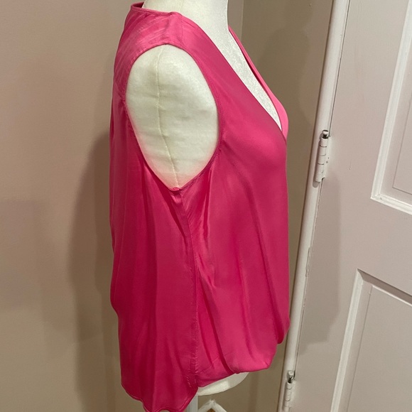 Splendid Tank Pink Surplice Sleeveless Top Dressy Viscose Vneck - Picture 5 of 6
